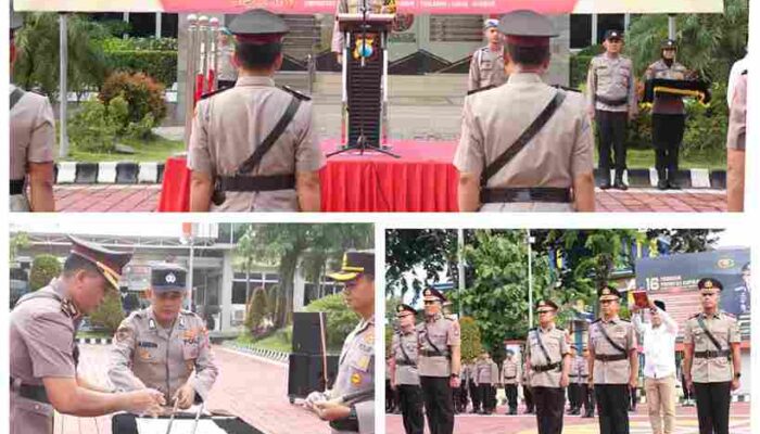 Kapolres Gresik Pimpin Sertijab PJU dan Berikan Penghargaan kepada Personel Berprestasi