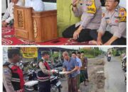 Polsek Tulangan Bagikan Takjil Gratis Diiringi Dengan Kultum Oleh Kapolsek