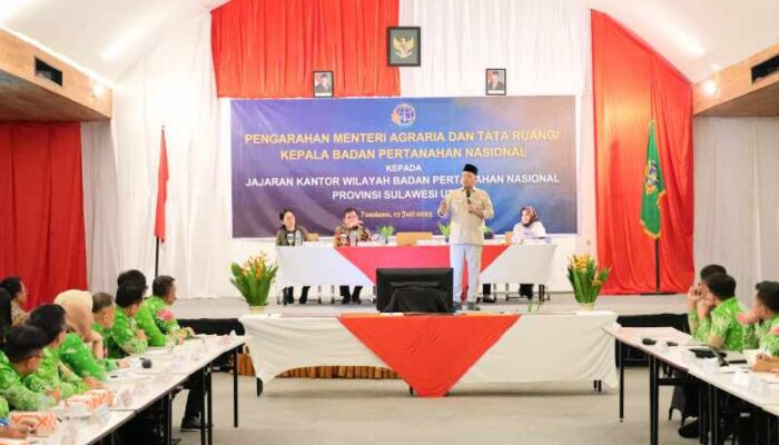 Hadapi Tiga Tantangan, Menteri Nusron Sampaikan Soal Penguatan Sistem dan SDM di Hadapan Jajaran Kanwil BPN Provinsi Sulut