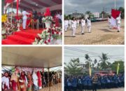 Peringati HUT RI ke 80, Kapolsek Pangkalan Kuras Memimpin Upacara Pengibaran Bendera