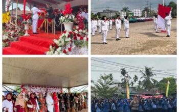 Peringati HUT RI ke 80, Kapolsek Pangkalan Kuras Memimpin Upacara Pengibaran Bendera