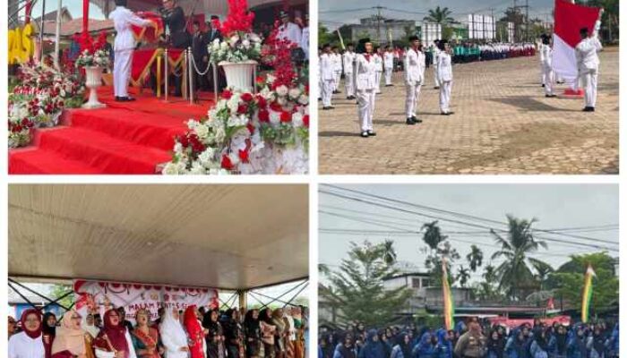 Peringati HUT RI ke 80, Kapolsek Pangkalan Kuras Memimpin Upacara Pengibaran Bendera