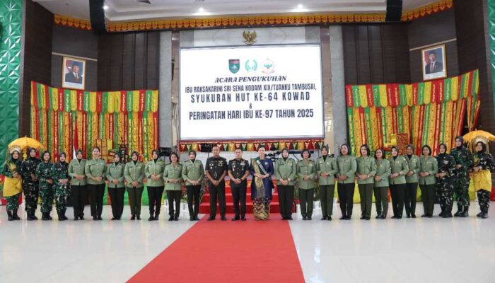 Pengukuhan Ibu Raksakarini Sri Sena, Komitmen Kodam XIX/TT Perkuat Peran Perempuan TNI AD