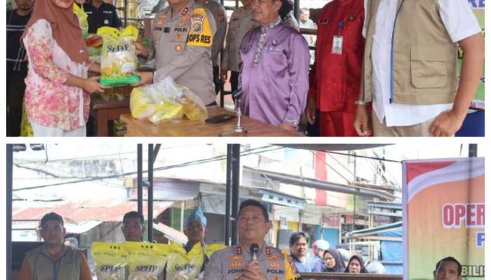 Bantu Ringankan Beban Warga, Polres Pelalawan Gelar Operasi Pasar Murah