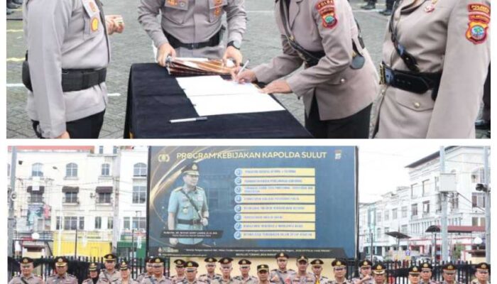 Polresta Manado Gelar Upacara Sertijab Sejumlah Pejabat Utama dan Kapolsek Jajaran