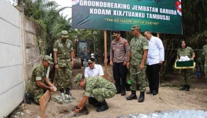Kodam XIX/Tuanku Tambusai Laksanakan Grounbreaking Jembatan Garuda, Wujudkan Konektivitas dan Dukung Kesejahteraan Masyarakat