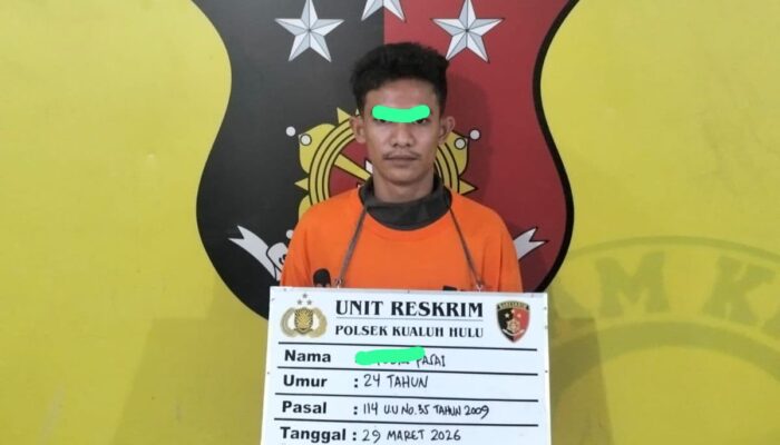 Polsek Kualuh Hulu Gulung Pengedar Sabu di Aek Kanopan, Dua Rekan Pelaku Buron