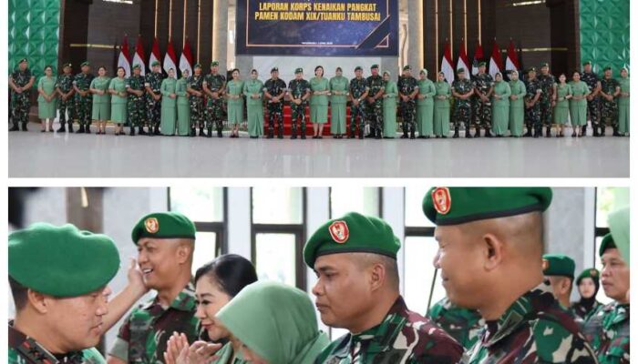 Kodam XIX/ Tuanku Tambusai Gelar Laporan Kenaikan Pangkat Pamen Periode 1 April 2026 