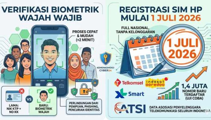 Berantas Penipuan, Kemkomdigi Berlakukan Wajib Registrasi SIM HP Berbasis Biometrik Wajah