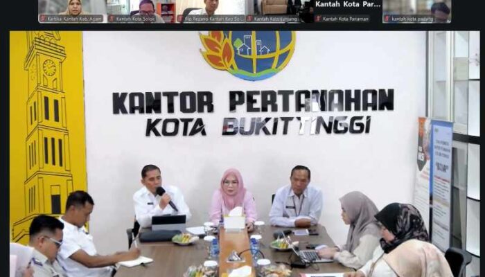BPN Agam Ikuti Monitoring dan Evaluasi Kearsipan ATR/BPN Secara Daring