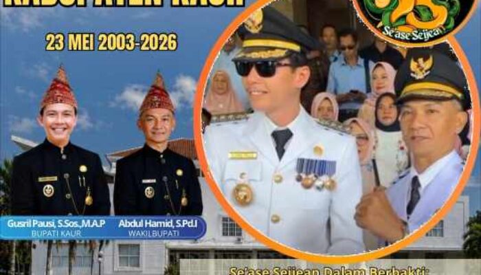 Sambut HUT ke-23, Bupati Gusril Pausi Ajak Masyarakat Indonesia Ramaikan Festival Gurita Kaur 2026