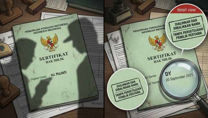 Sertifikat Jaminan Diam-Diam Beralih Nama, Hj. Pujiati Cium Aroma Persekongkolan Oknum Notaris dan Rekan Bisnis