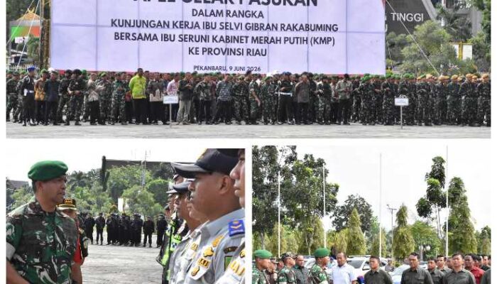 Danrem 031/WB Pimpin Apel Gelar Pasukan Jelang Kunjungan Ibu Wakil Presiden RI dan Ibu Seruni Kabinet Merah Putih di Riau