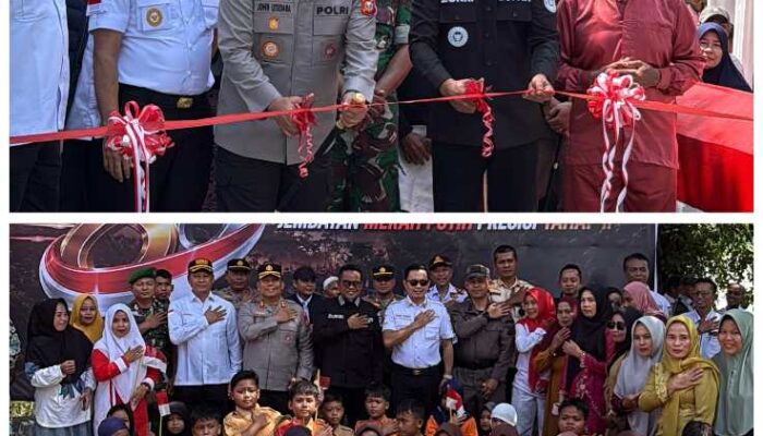 Perkuat Konektivitas Wilayah, Bupati dan Wabup Pelalawan Hadiri Peresmian Jembatan Merah Putih Presisi di Desa Rangsang