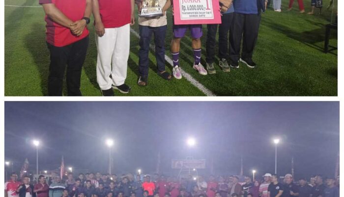 Apresiasi Suksesnya Mini Soccer Sorek Satu, Bupati Zukri Ajak Pemuda Pelalawan Terus Berprestasi.