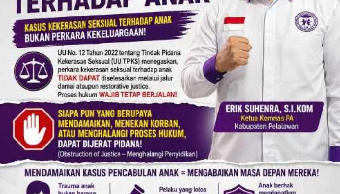 Peringatan Keras Komnas PA Pelalawan: Pihak yang Halangi Kasus Pencabulan Anak Bisa Diproses Pidana