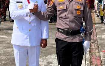 IPTU Rio Putra Sukses Pimpin Upacara HUT RI ke-81, Bupati Pelalawan Beri Apresiasi Langsung
