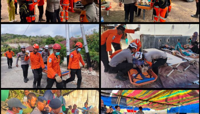 Pasukan Pelopor BKO Polda NTT Bergerak Tangani Dampak Gempa, Layani dan Bantu Warga di Lokasi Pengungsian