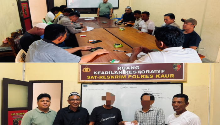 Polres Kaur Hentikan Perkara Penganiayaan Lewat Restorative Justice, Korban dan Tersangka Sepakat Berdamai
