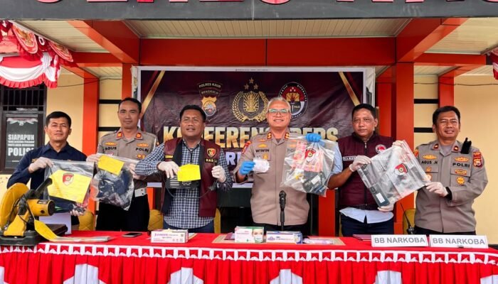 Polres Kaur Ungkap 5 Kasus Kriminal, Amankan 13 Paket Sabu dan Tindak 8 Knalpot Brong