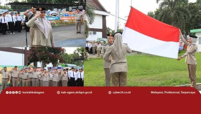 Upacara Bendera HANTARU 2026, Kantah Agam Kobarkan Semangat Perkuat Pelayanan Pertanahan