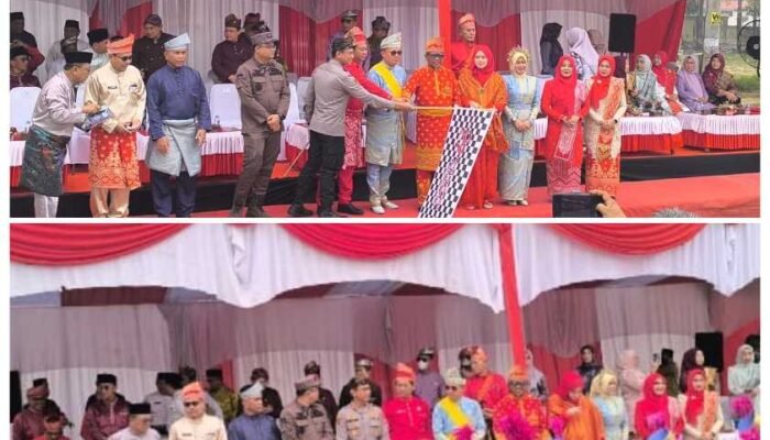 Meriah! Bupati Zukri Lepas Kirab Budaya Helat Pelalawan ke-27