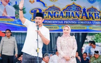 Bupati Maya Hasmita dan Wabup Jamri Hadiri Pengajian Akbar Pemprovsu di Ika Bina, Apresiasi Pembangunan Jalan Pesisir