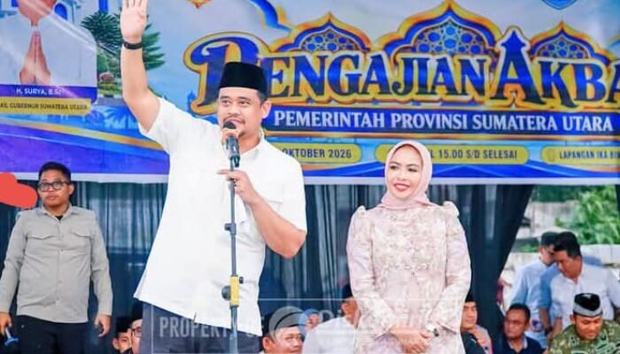 Bupati Maya Hasmita dan Wabup Jamri Hadiri Pengajian Akbar Pemprovsu di Ika Bina, Apresiasi Pembangunan Jalan Pesisir