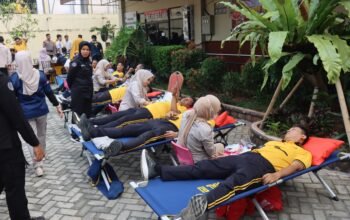 Serentak di Seluruh Indonesia, Polda Bengkulu dan Polres Jajaran Kumpulkan 242 Kantong Darah HUT Humas Polri ke-75
